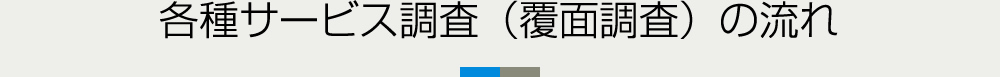 各種サービス調査（覆面調査）の流れ